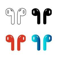 Abstract Creative Earbuds Silhouette Illustration vector