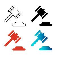 Abstract Court Hammer Silhouette Illustration vector