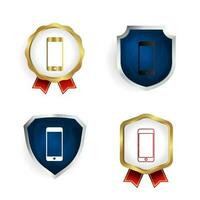 Abstract Call Phone Badge and Label Collection vector