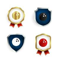 Abstract Bowling Badge and Label Collection vector