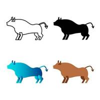 Abstract Flat Bull Animal Silhouette Illustration vector