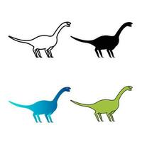 Abstract Flat Camarosaurus Dinosaur Silhouette Illustration vector
