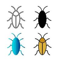 Abstract Flat Cockroach Insect Silhouette Illustration vector