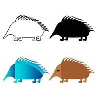 Abstract Flat Echidna Mammal Animal Silhouette Illustration vector