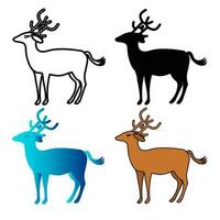 Abstract Flat Deer Animal Silhouette Illustration vector