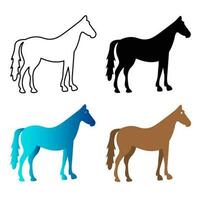 Abstract Flat Horse Animal Silhouette Illustration vector