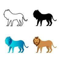 Abstract Flat Lion Animal Silhouette Illustration vector