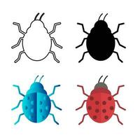 Abstract Flat Ladybug Insect Silhouette Illustration vector