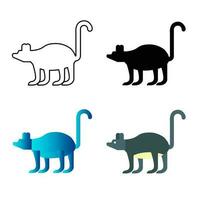 Abstract Flat Lemur Animal Silhouette Illustration vector