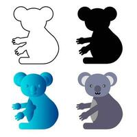 Abstract Flat Koala Animal Silhouette Illustration vector