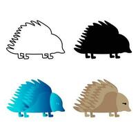 Abstract Flat Porcupine Animal Silhouette Illustration vector