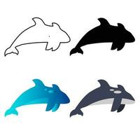 resumen plano orca animal silueta ilustración vector