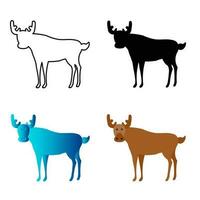 Abstract Flat Moose Animal Silhouette Illustration vector