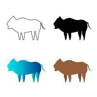 Abstract Flat Wildbeest Animal Silhouette Illustration vector