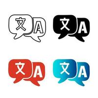 Abstract Language Translator Silhouette Illustration vector