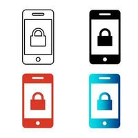 Abstract Mobile Lock Silhouette Illustration vector