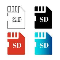 Abstract Micro SD Card Silhouette Illustration vector