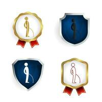 Abstract Peeing Badge and Label Collection vector