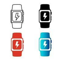 Abstract Smart Watch Charging Silhouette Illustration vector