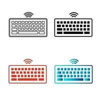 Abstract Wireless Computer Keyboard Silhouette Illustration vector