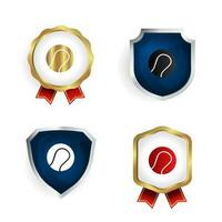 Abstract Tennis Badge and Label Collection vector