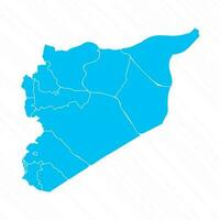 Flat Design Map of Syria With Details vector