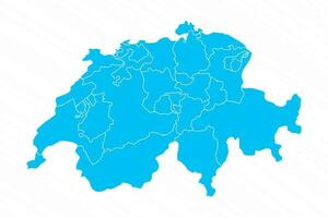 Flat Design Map of Switzerland With Details vector