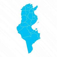 Flat Design Map of Tunisia With Details vector