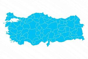 Flat Design Map of Turkey With Details vector