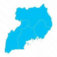 Flat Design Map of Uganda With Details vector