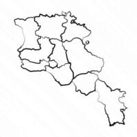 mano dibujado Armenia mapa ilustración vector
