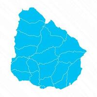 Flat Design Map of Uruguay With Details vector