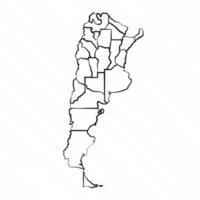 Hand Drawn Argentina Map Illustration vector