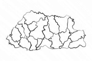 Hand Drawn Bhutan Map Illustration vector