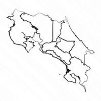 Hand Drawn Costa Rica Map Illustration vector