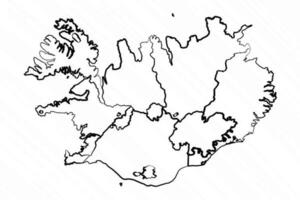 mano dibujado Islandia mapa ilustración vector