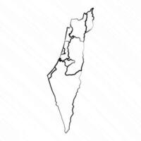 mano dibujado Israel mapa ilustración vector