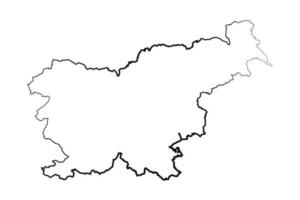 Hand Drawn Lined Slovenia Simple Map Drawing vector