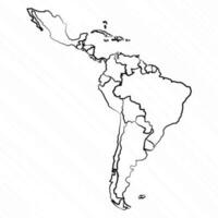 mano dibujado latín America mapa ilustración vector
