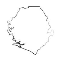 Hand Drawn Lined Sierra Leone Simple Map Drawing vector