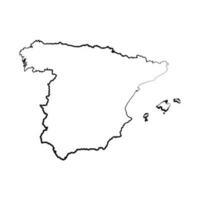 Hand Drawn Lined Spain Simple Map Drawing vector