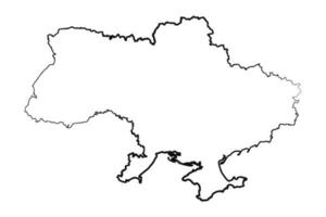 Hand Drawn Lined Ukraine Simple Map Drawing vector