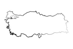 Hand Drawn Lined Turkey Simple Map Drawing vector