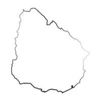 Hand Drawn Lined Uruguay Simple Map Drawing vector