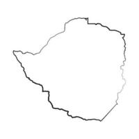 Hand Drawn Lined Zimbabwe Simple Map Drawing vector