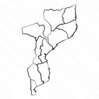 mano dibujado Mozambique mapa ilustración vector