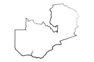 Hand Drawn Lined Zambia Simple Map Drawing vector