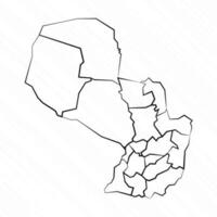 Hand Drawn Paraguay Map Illustration vector