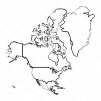 Hand Drawn North America Map Illustration vector