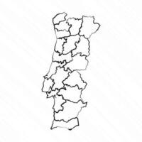 mano dibujado Portugal mapa ilustración vector